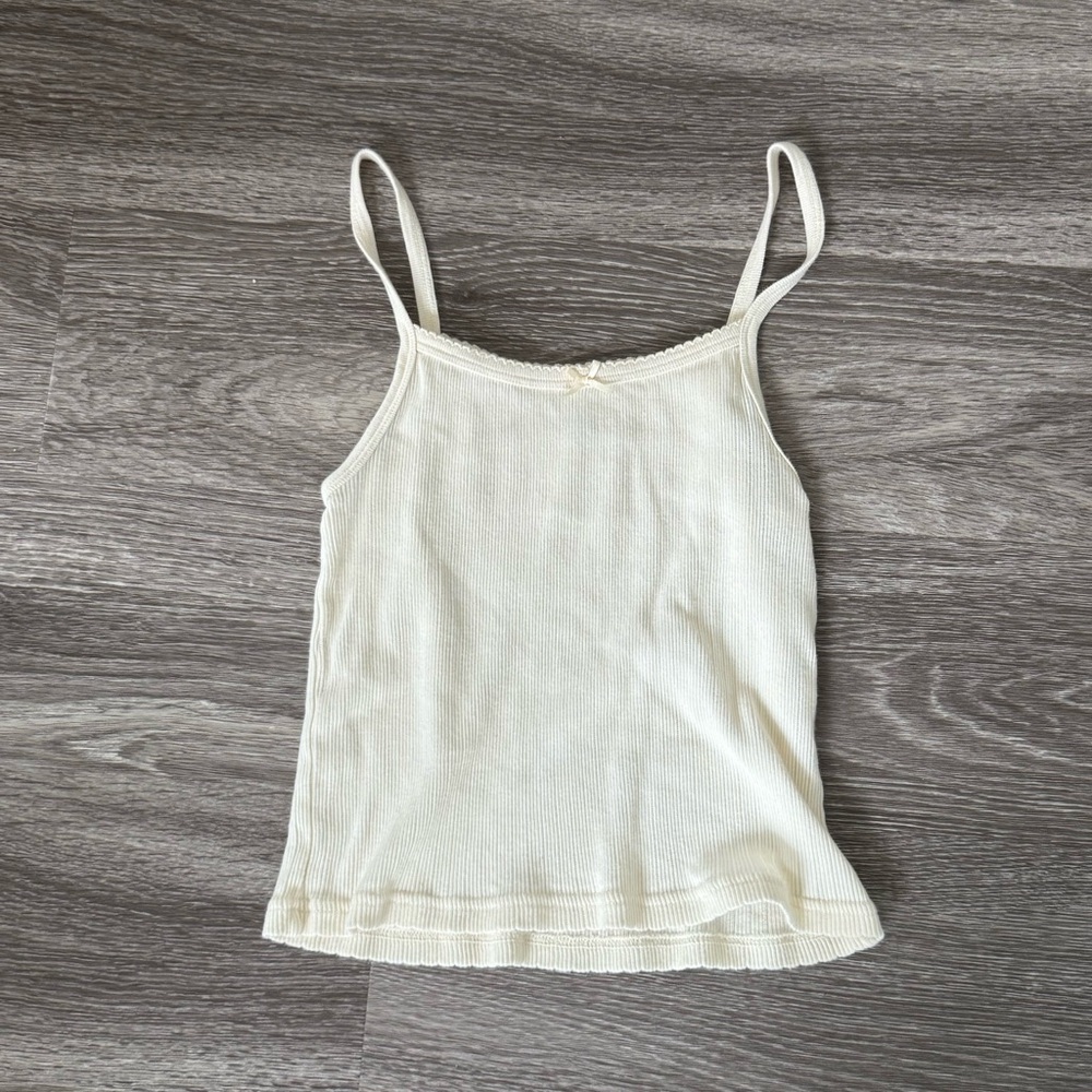brandy melville white bow tank top